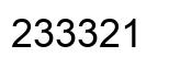 Number 233321 black image