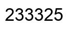 Number 233325 black image