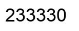 Number 233330 black image