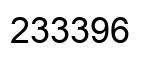 Number 233396 black image