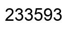 Number 233593 black image