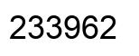 Number 233962 black image