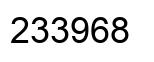 Number 233968 black image