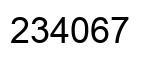 Number 234067 black image