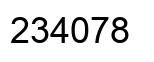 Number 234078 black image