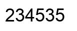 Number 234535 black image