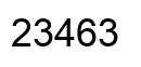 Number 23463 black image