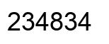 Number 234834 black image