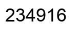 Number 234916 black image