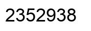 Number 2352938 black image