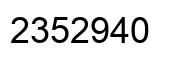 Number 2352940 black image