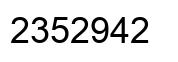 Number 2352942 black image