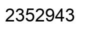Number 2352943 black image