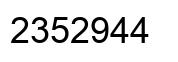 Number 2352944 black image