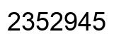 Number 2352945 black image