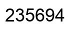 Number 235694 black image