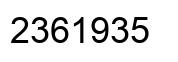 Number 2361935 black image