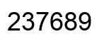 Number 237689 black image