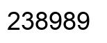 Number 238989 black image