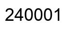 Number 240001 black image
