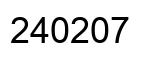 Number 240207 black image