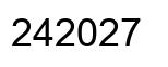 Number 242027 black image