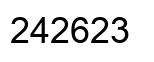 Number 242623 black image
