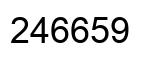 Number 246659 black image