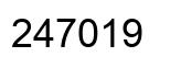 Number 247019 black image