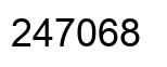Number 247068 black image