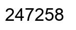 Number 247258 black image