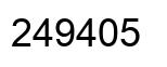 Number 249405 black image