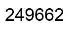 Number 249662 black image