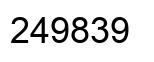 Number 249839 black image