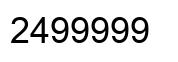 Número 2499999 imagen negro