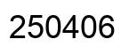 Number 250406 black image