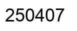 Number 250407 black image