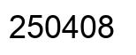 Number 250408 black image