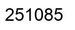 Number 251085 black image