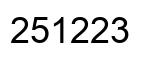 Number 251223 black image