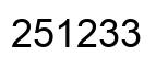 Number 251233 black image