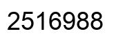 Number 2516988 black image