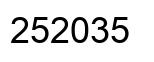 Number 252035 black image