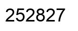 Number 252827 black image