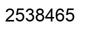 Número 2538465 imagen negro