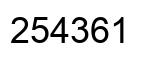 Number 254361 black image