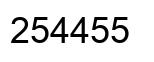 Number 254455 black image