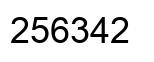 Number 256342 black image