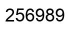 Number 256989 black image