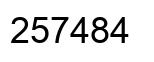 Number 257484 black image